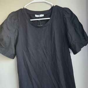 Black Puff Sleeve Top